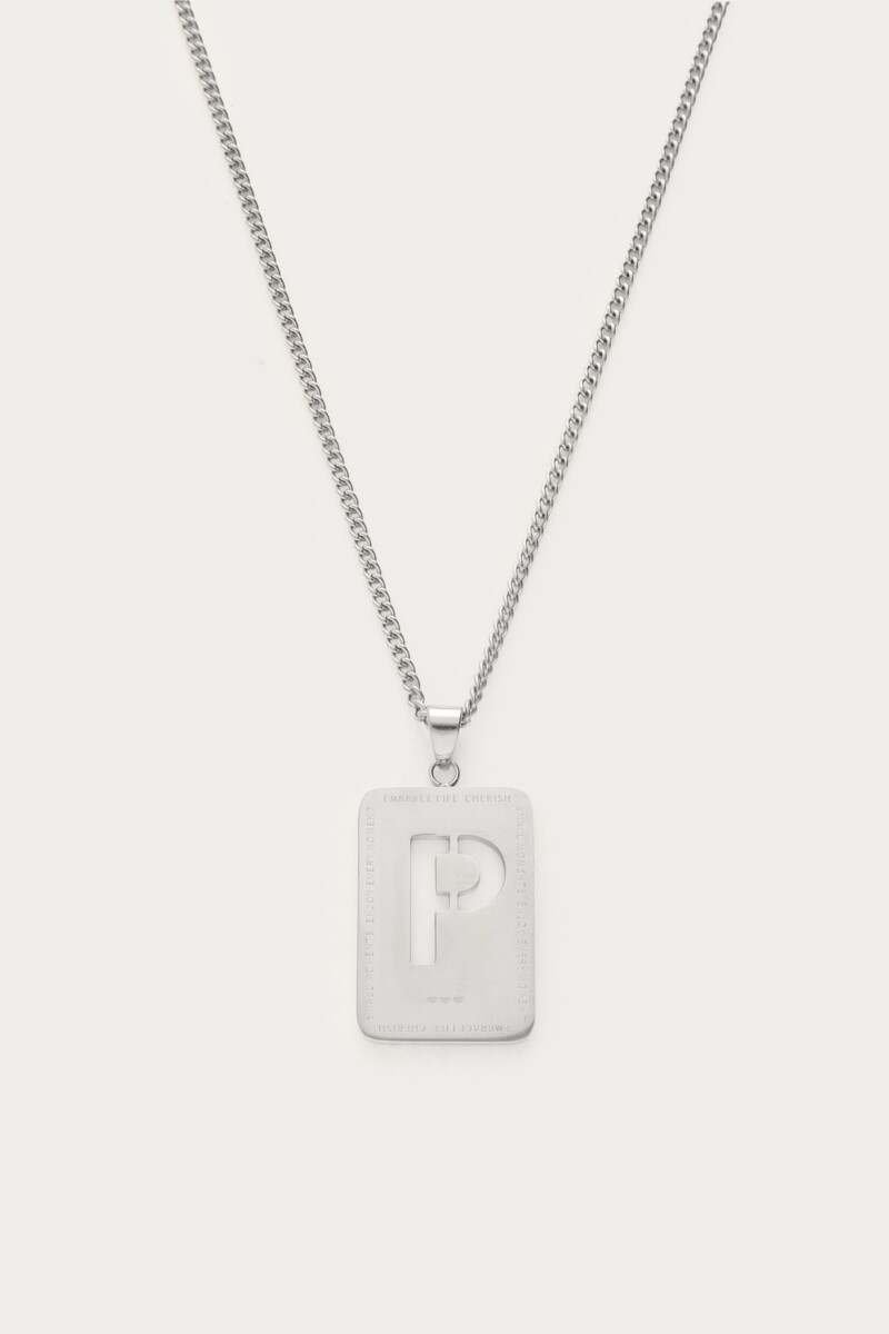 Sautoir avec charm initiale carré My Jewellery Argenté One size femme