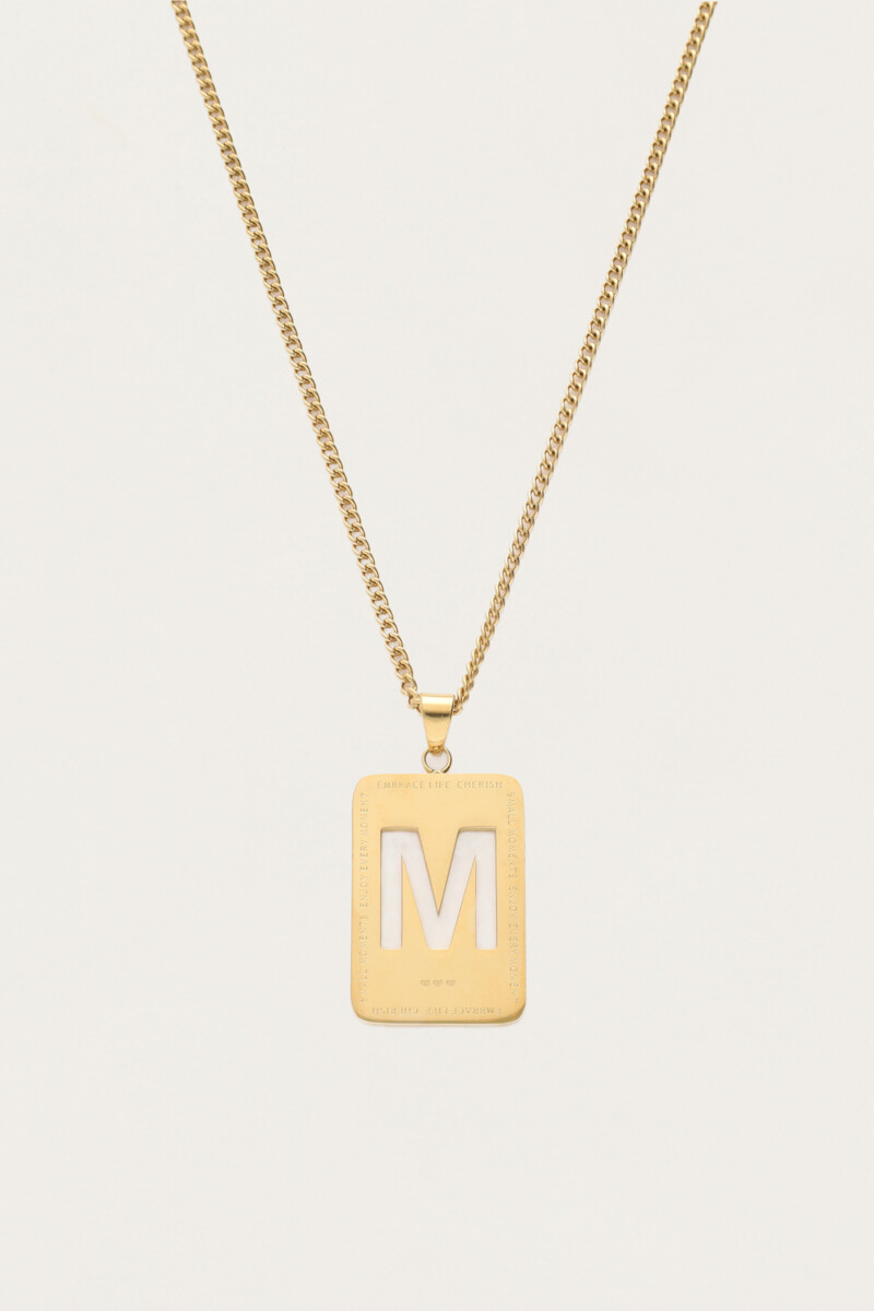 Long necklace with square initial charm | My Jewellery