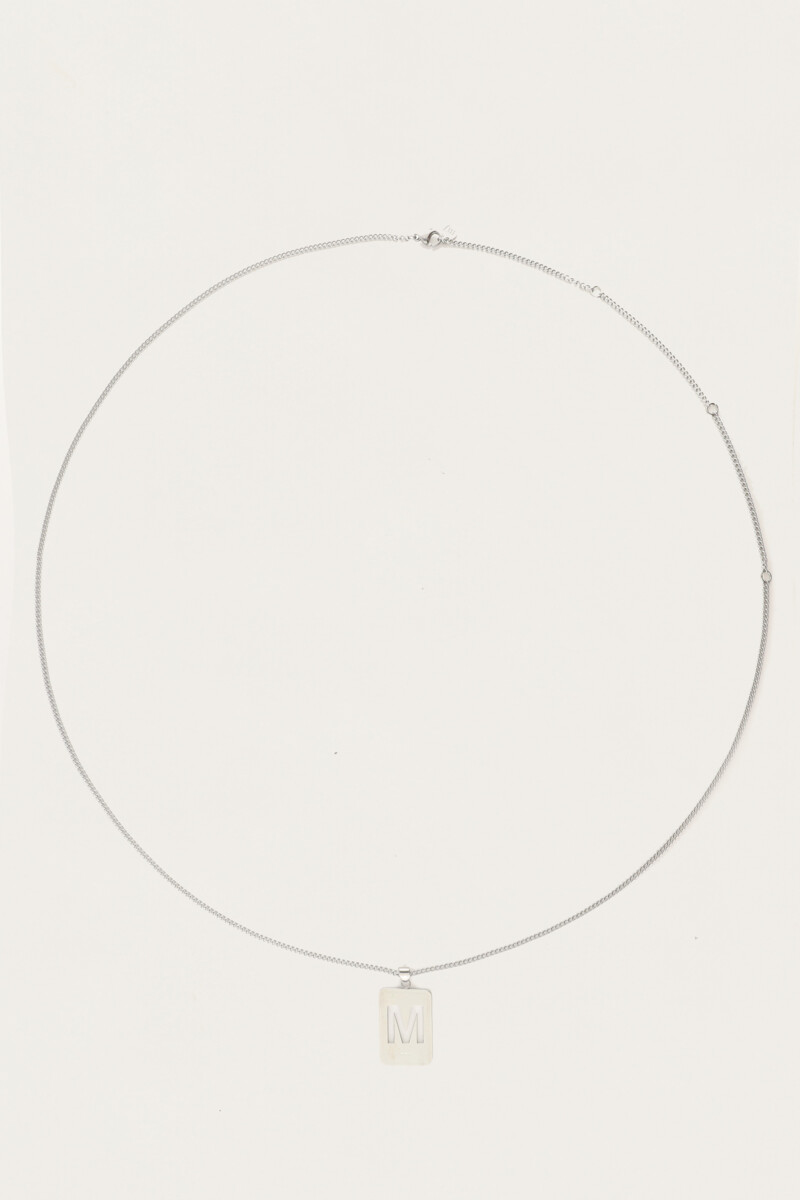 Long necklace with square initial charm | My Jewellery