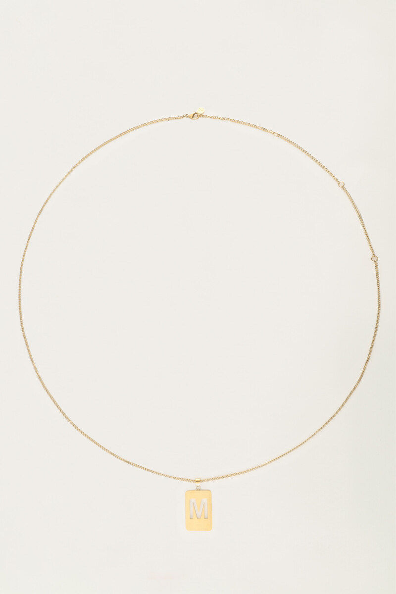Long necklace with square initial charm | My Jewellery