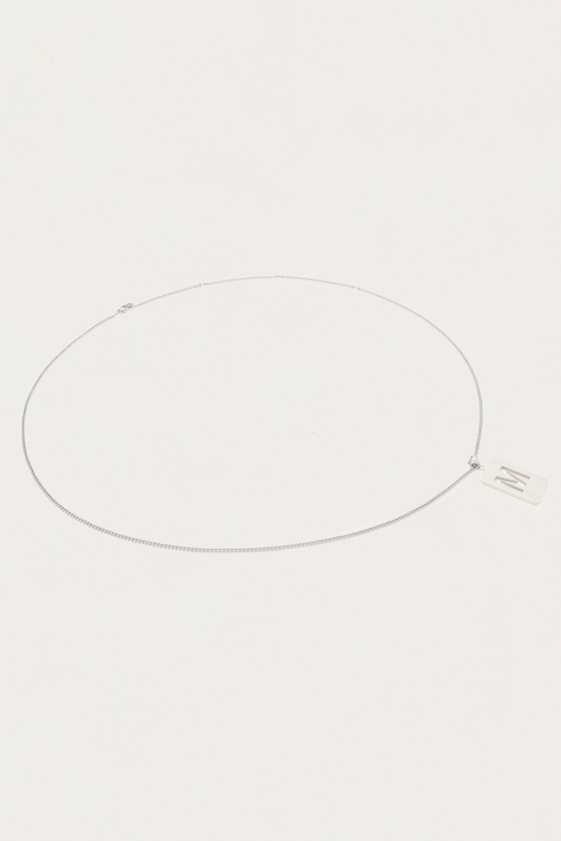 Long necklace with square initial charm | My Jewellery