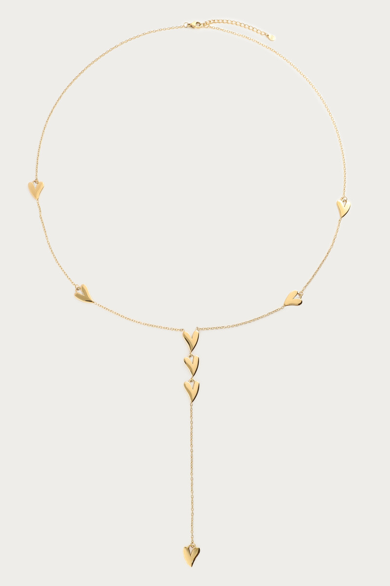 Lange ketting y-vorm met hartjes