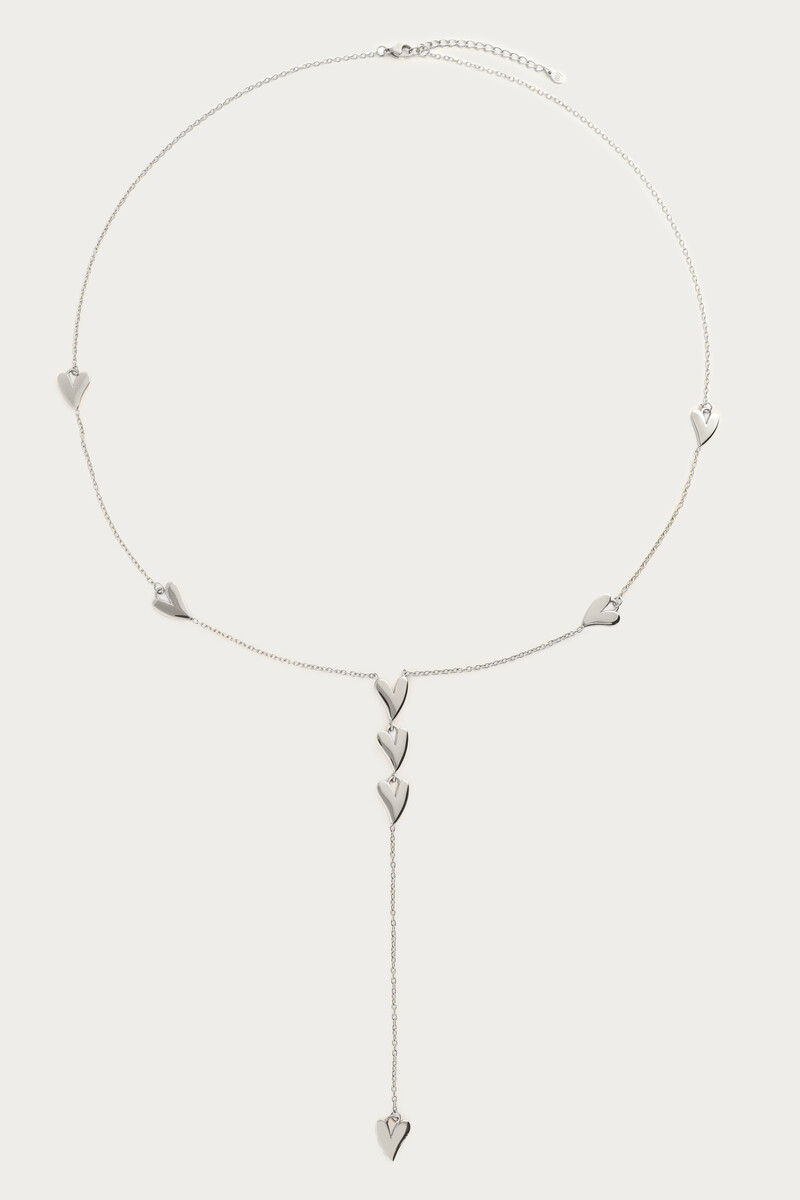 Long necklace y-shape with hearts | My Jewellery