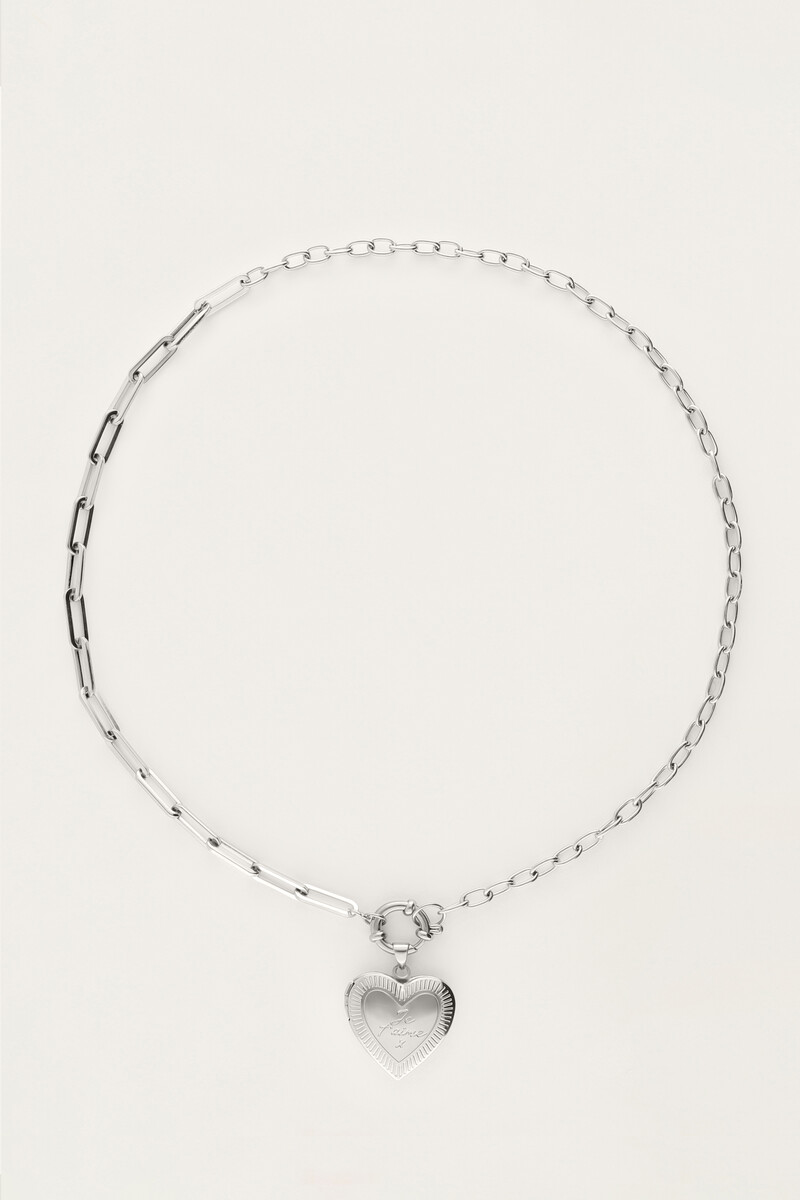 Love schakelketting met hart medaillon
