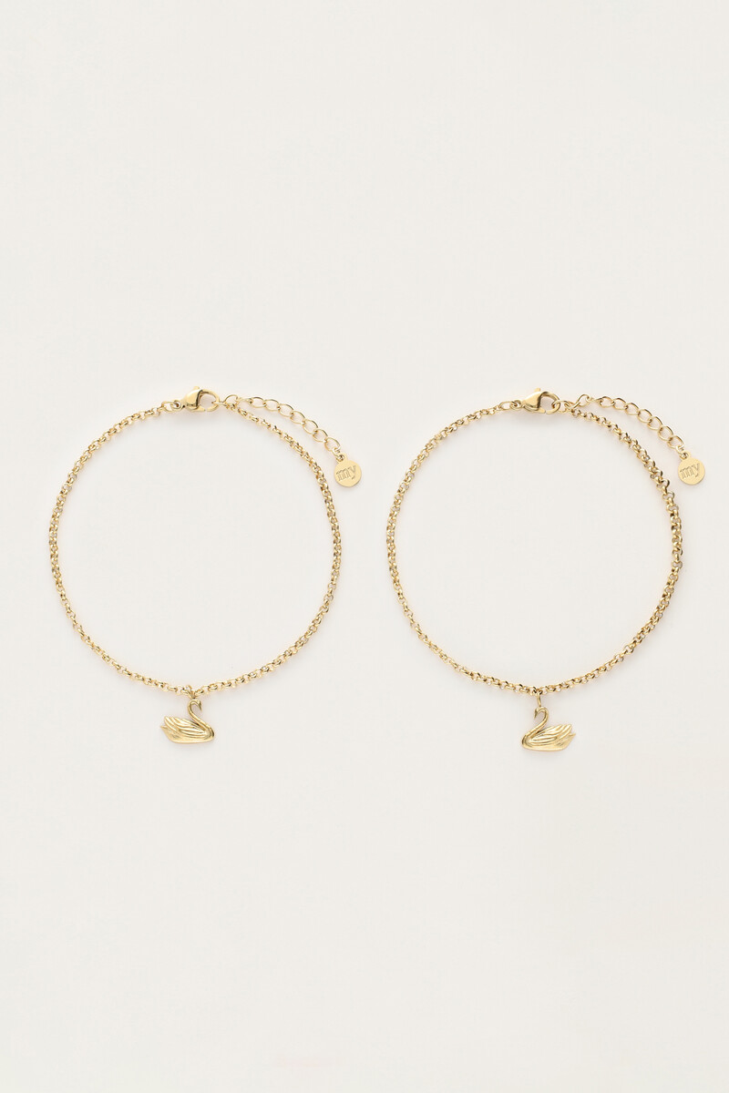 My jewellery Love forever connected armbanden set met zwanen