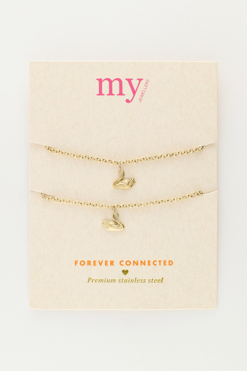 Set de bracelets "Love" forever connected avec cygnes