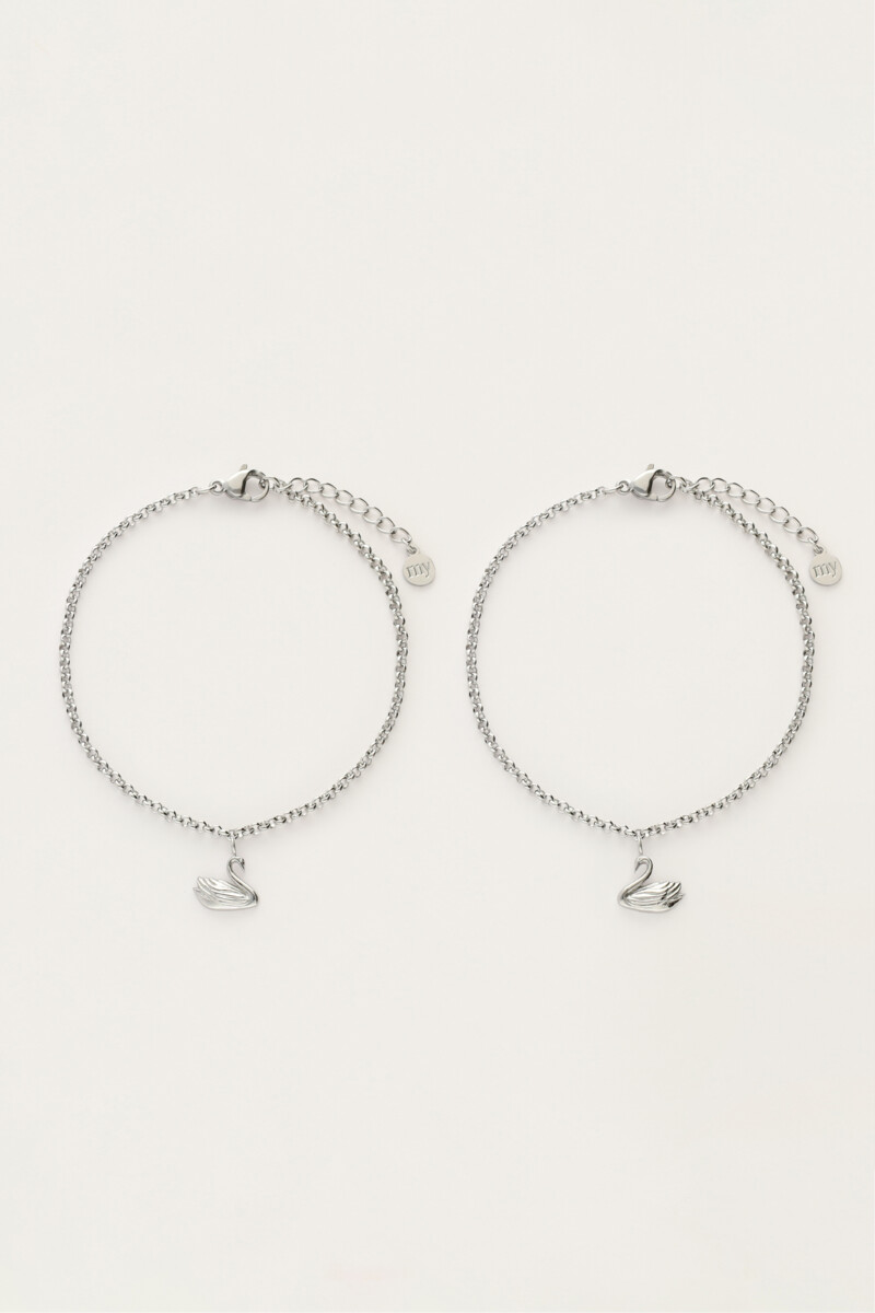 My jewellery Love forever connected armbanden set met zwanen