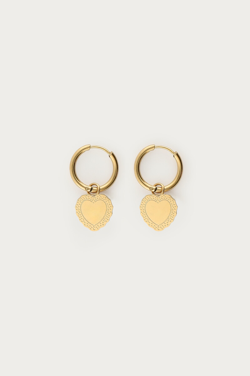 Love hoop earrings with small heart-shaped charm | My Jewellery