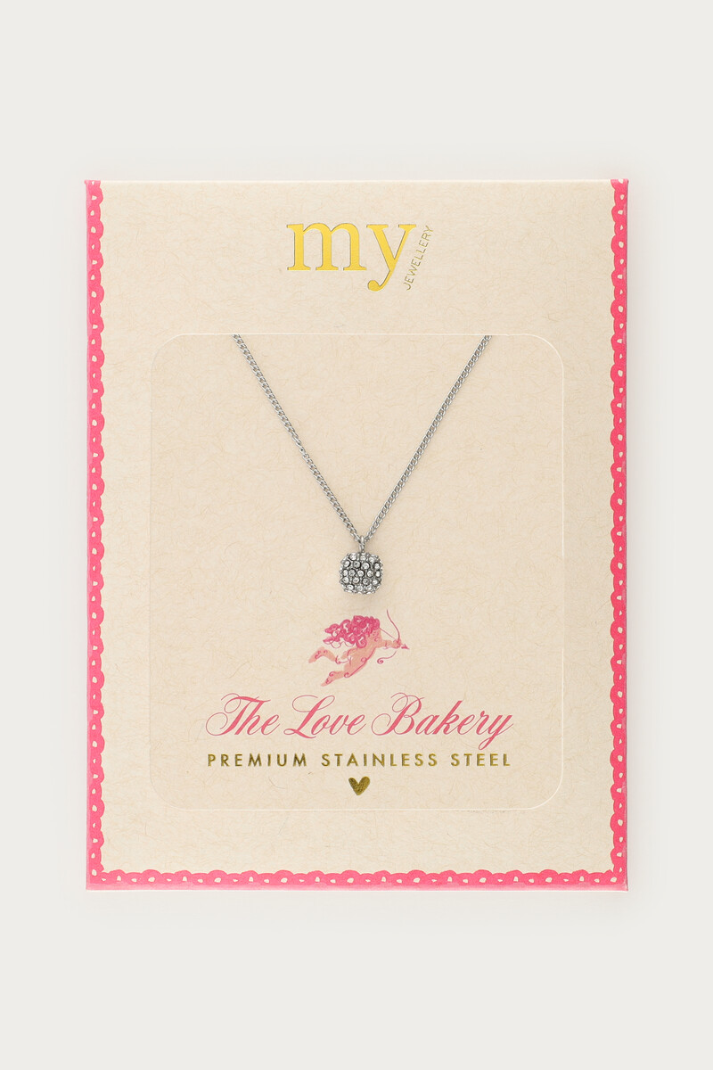 Love necklace with square rhinestone | My Jewellery