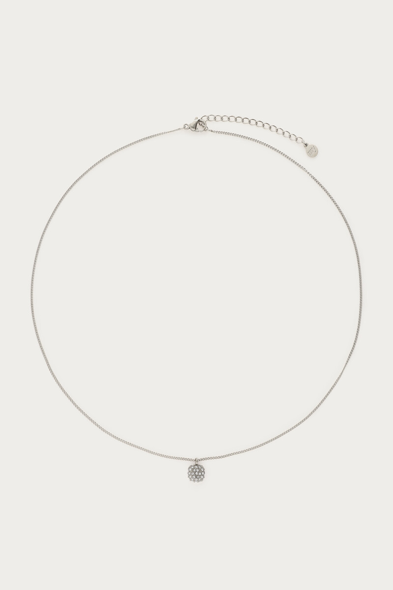 Love ketting met vierkante strass steen