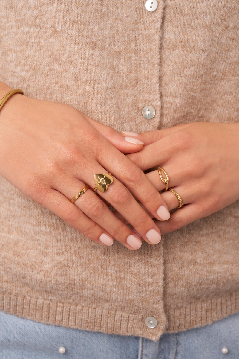 Love statement ring met hartje Je t’aime