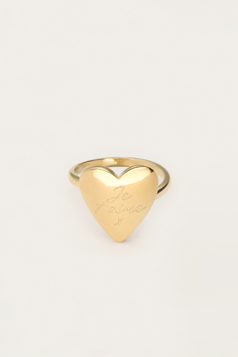Love statement ring with heart "Je t’aime" | My Jewellery