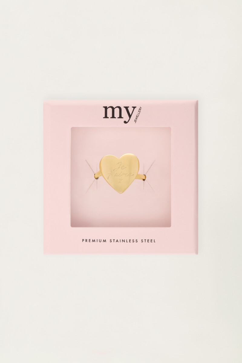 Love statement ring with heart "Je t’aime" | My Jewellery