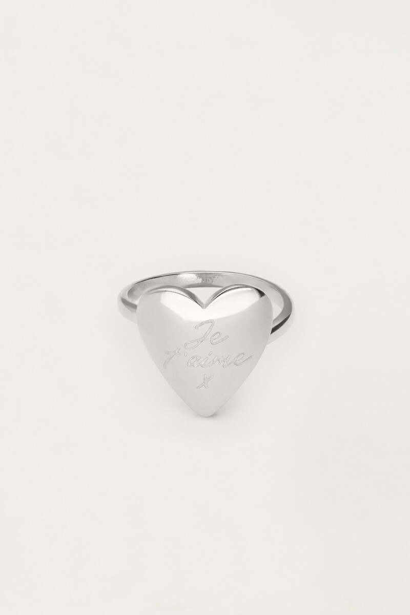 Love statement ring with heart "Je t’aime" | My Jewellery