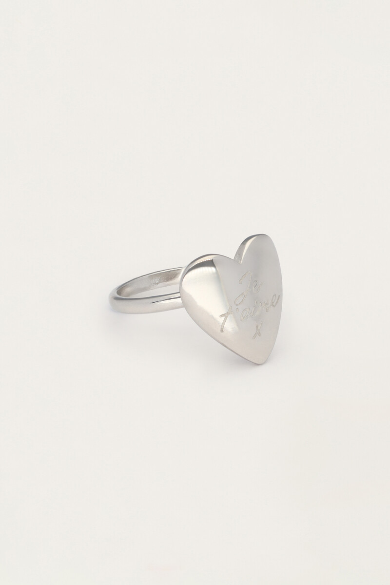 Love statement ring with heart "Je t’aime" | My Jewellery