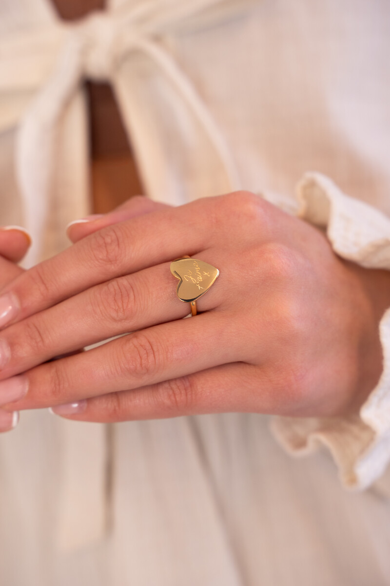 Love statement ring with heart "Je t’aime" | My Jewellery