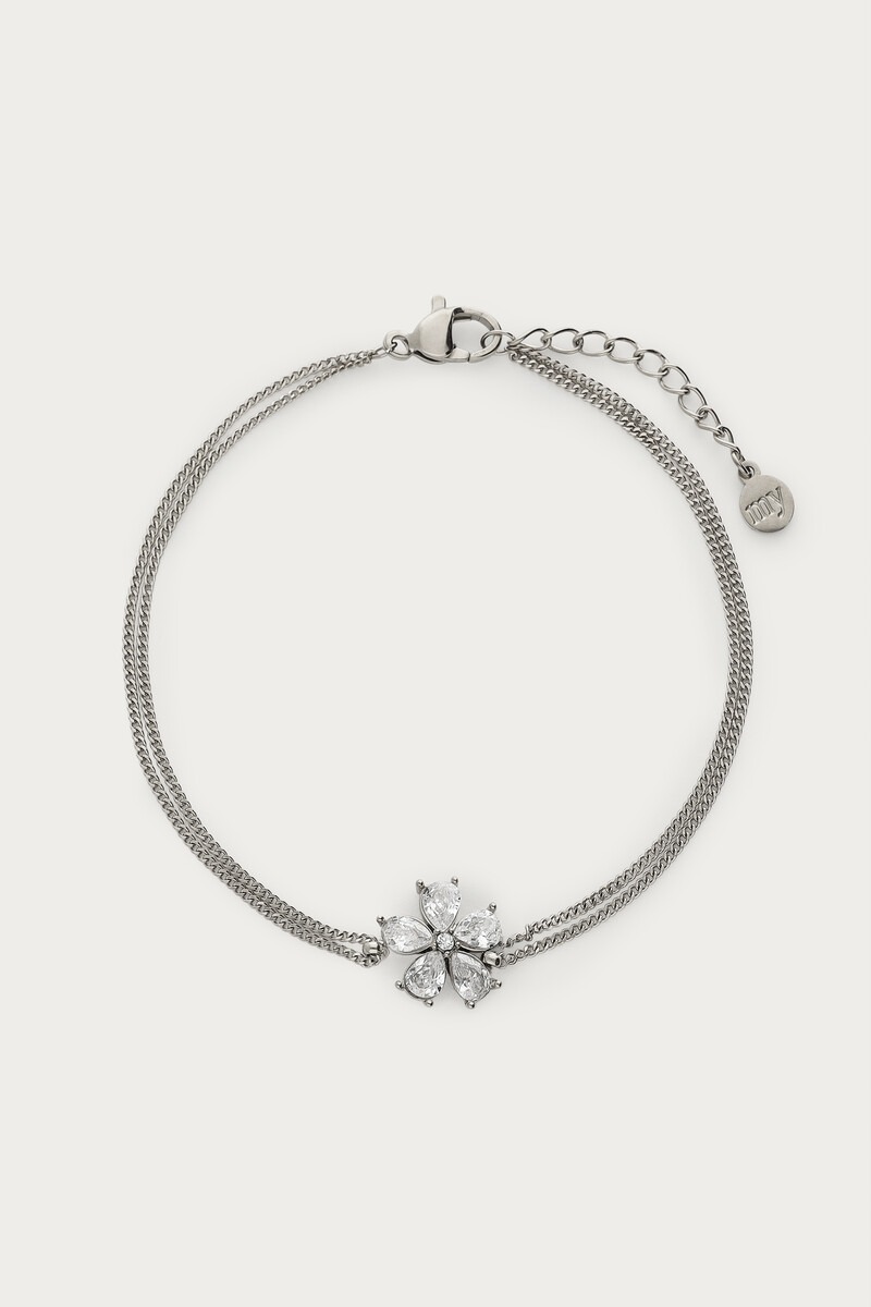 Magical armband met grote bloemen strass steen