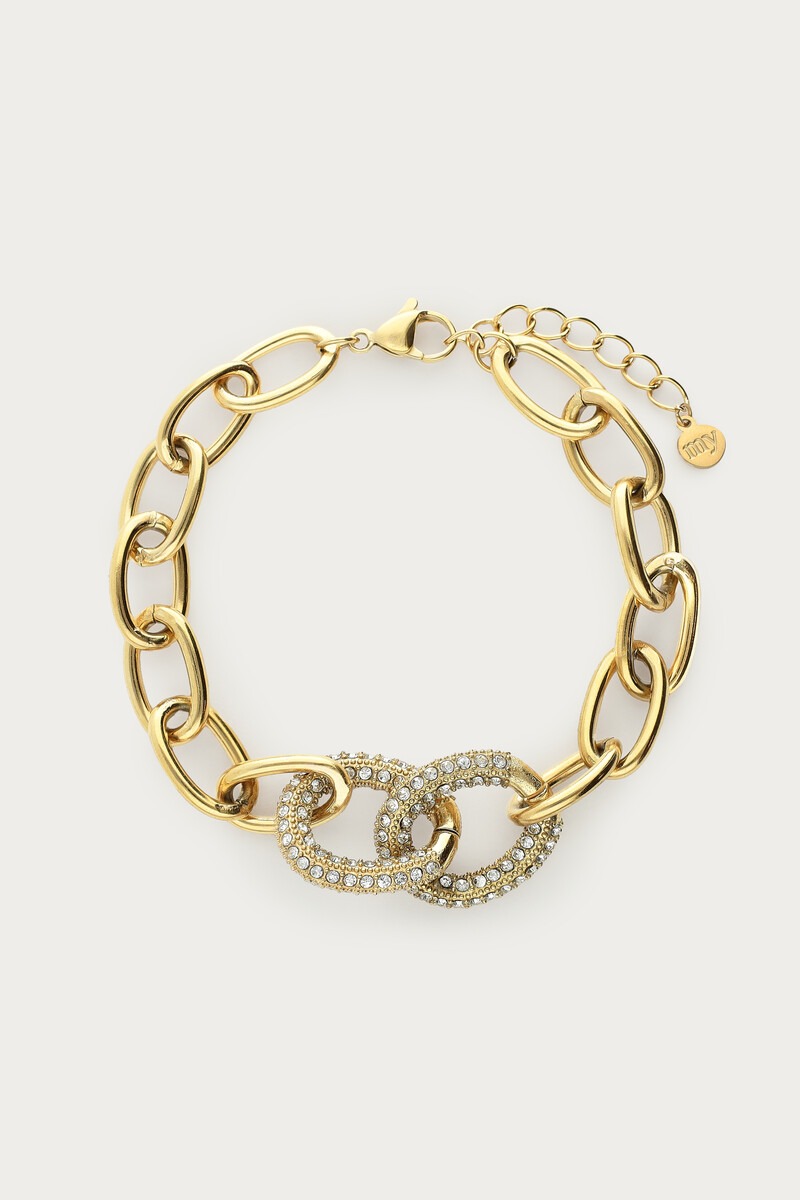 Magical chunky schakelarmband met strass stenen