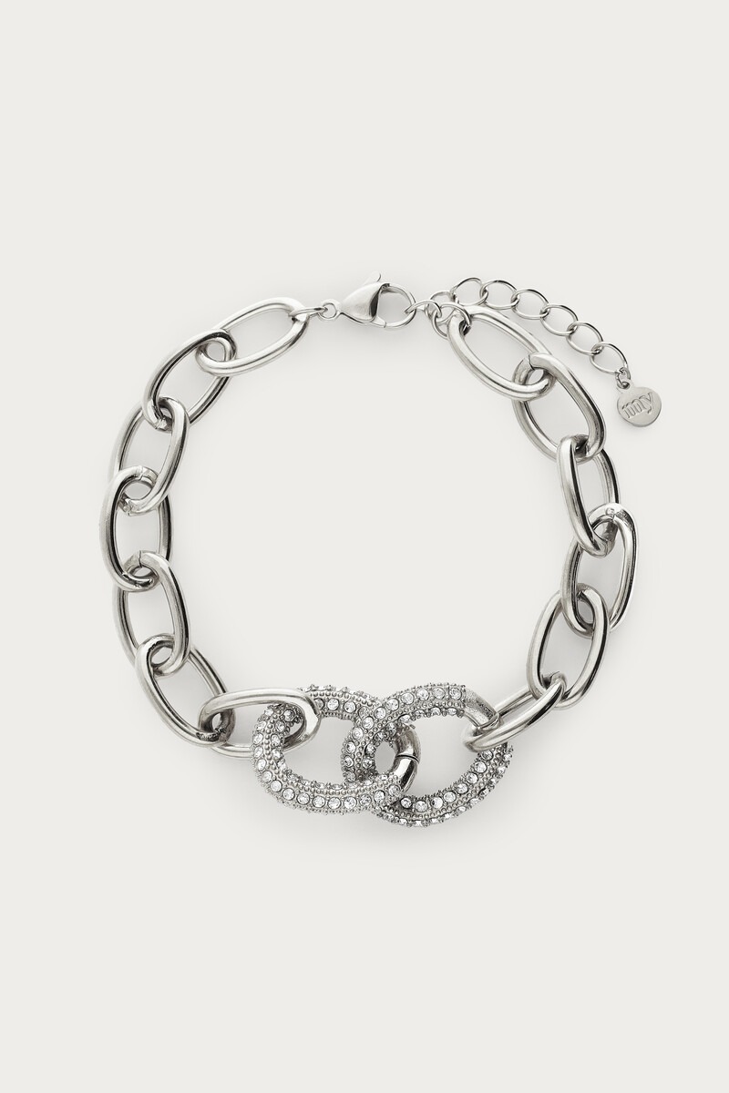 Magical chunky schakelarmband met strass stenen