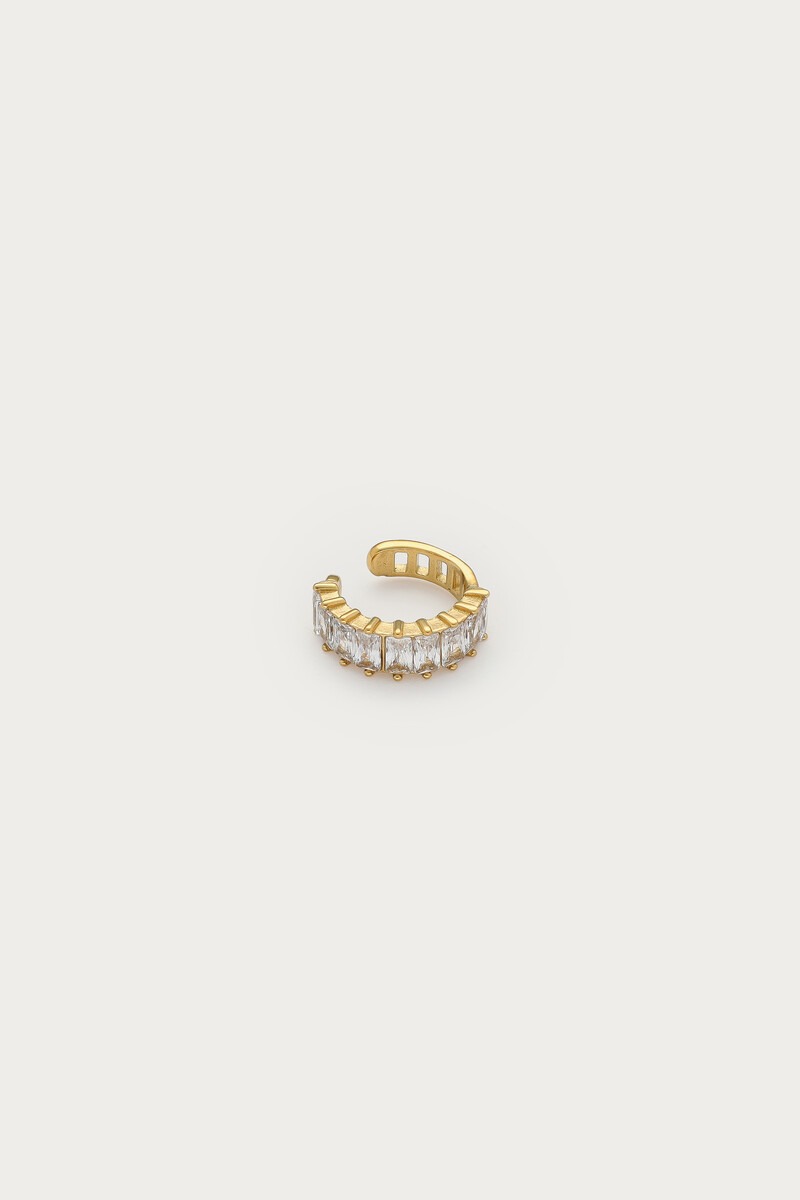 Ear cuff mágico con strass rectangulares