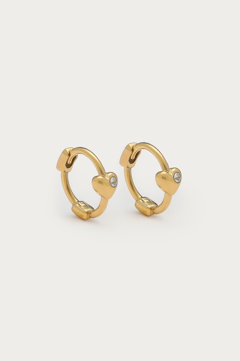Mágicos mini aros con corazón y strass