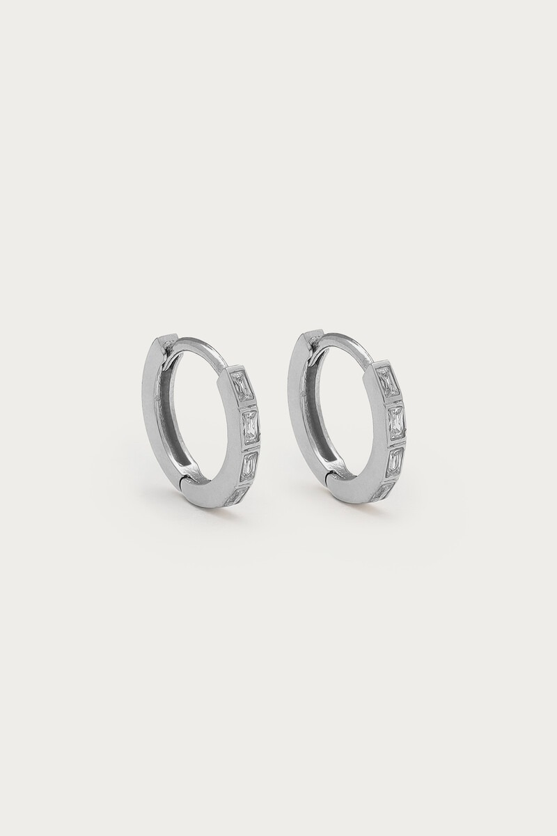 Magical mini oorringen met rechthoekige strass