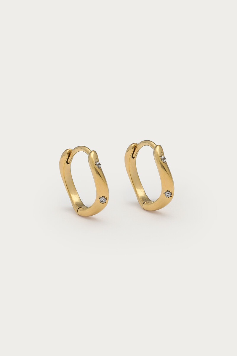 Magical mini organic hoop earrings with rhinestones