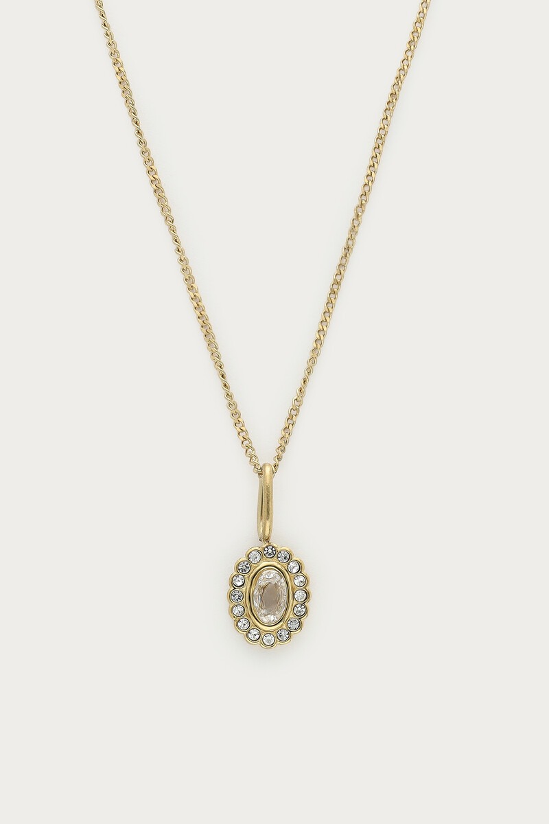 Collar mágico con piedra ovalada de strass