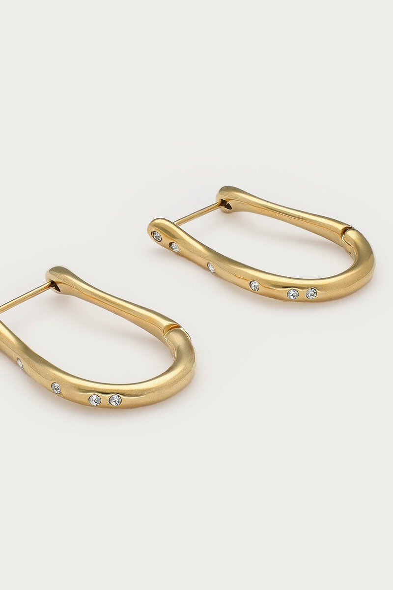 Magical organic hoop earrings with strass | My Jewellery