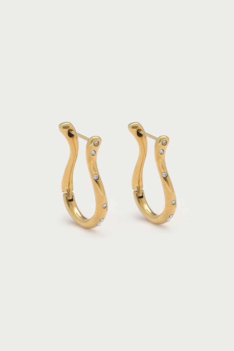 Magical organic hoop earrings with strass | My Jewellery