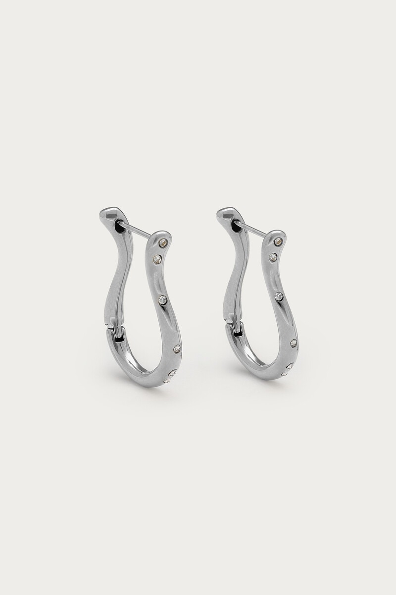 Magical organic hoop earrings with strass | My Jewellery
