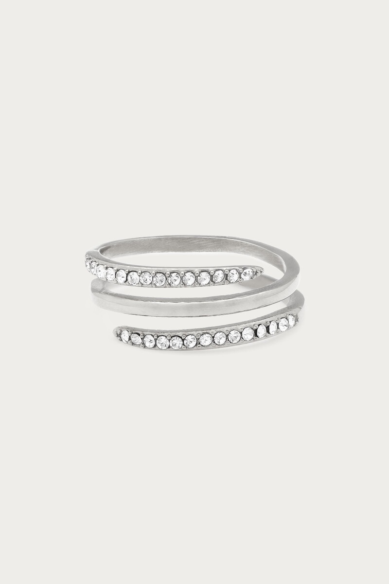 Magical ring spiraal met strass stenen