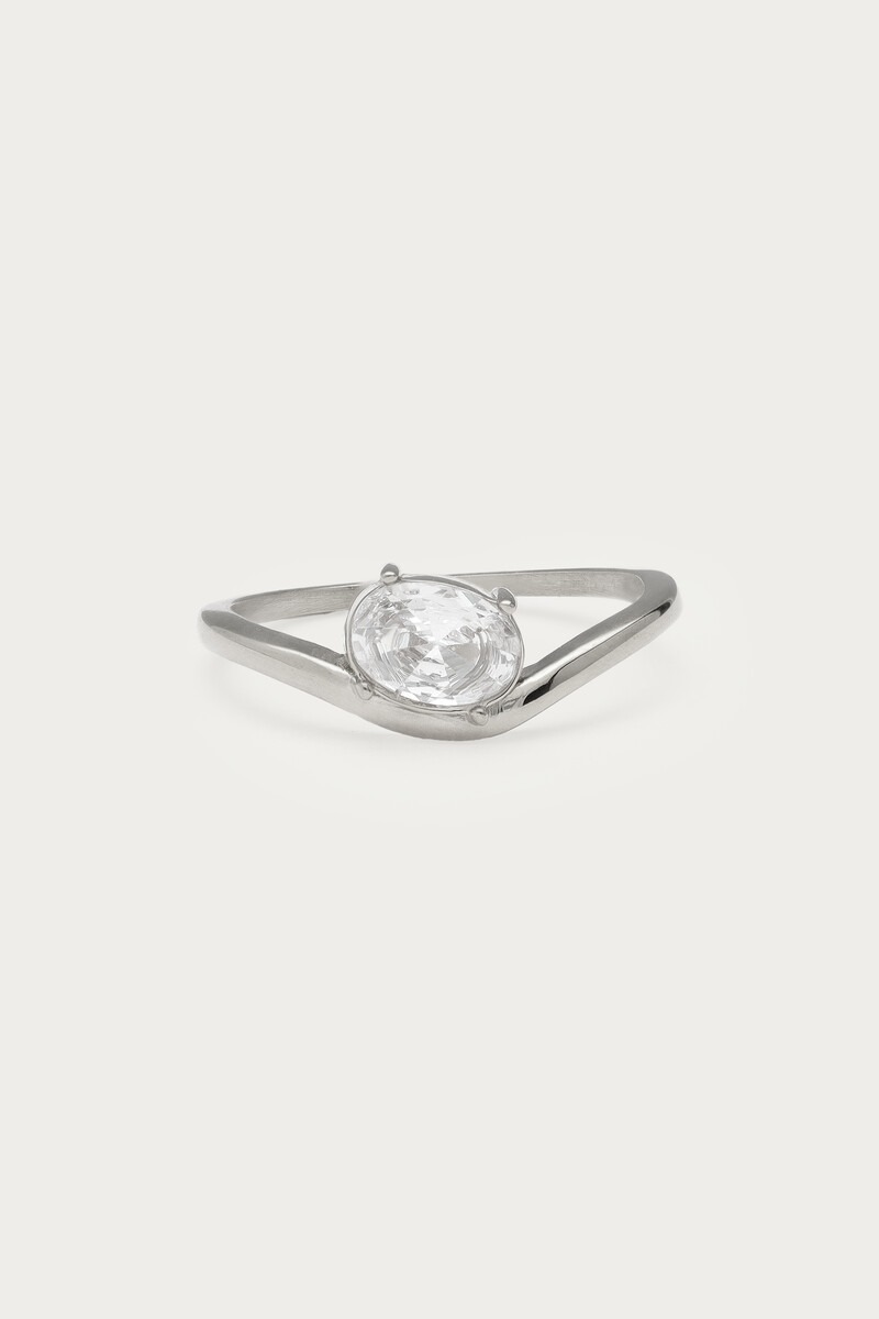 Magical ring with organic design and large strass stone | My Jewellery