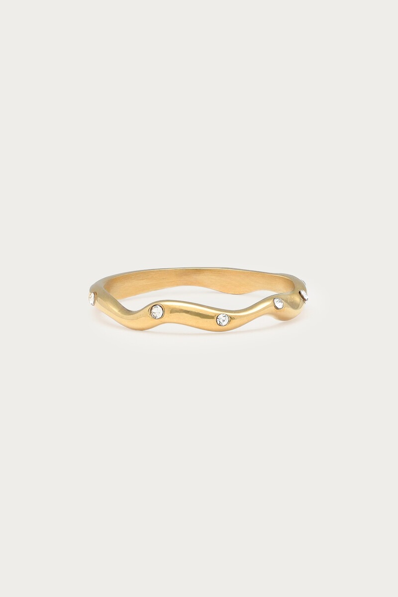 Magical ring with organic shape and rhinestones | My Jewellery