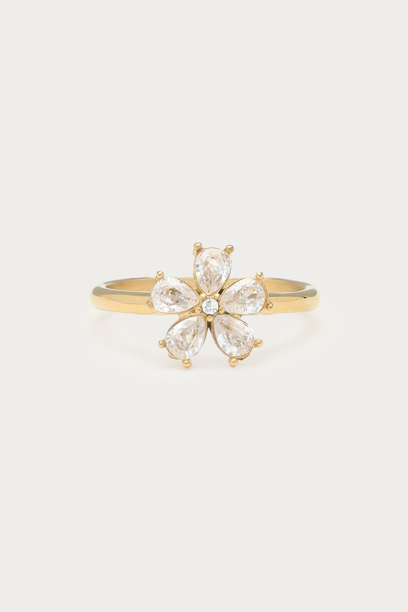 Magical Statement-Ring mit Blumen-Strasssteinen