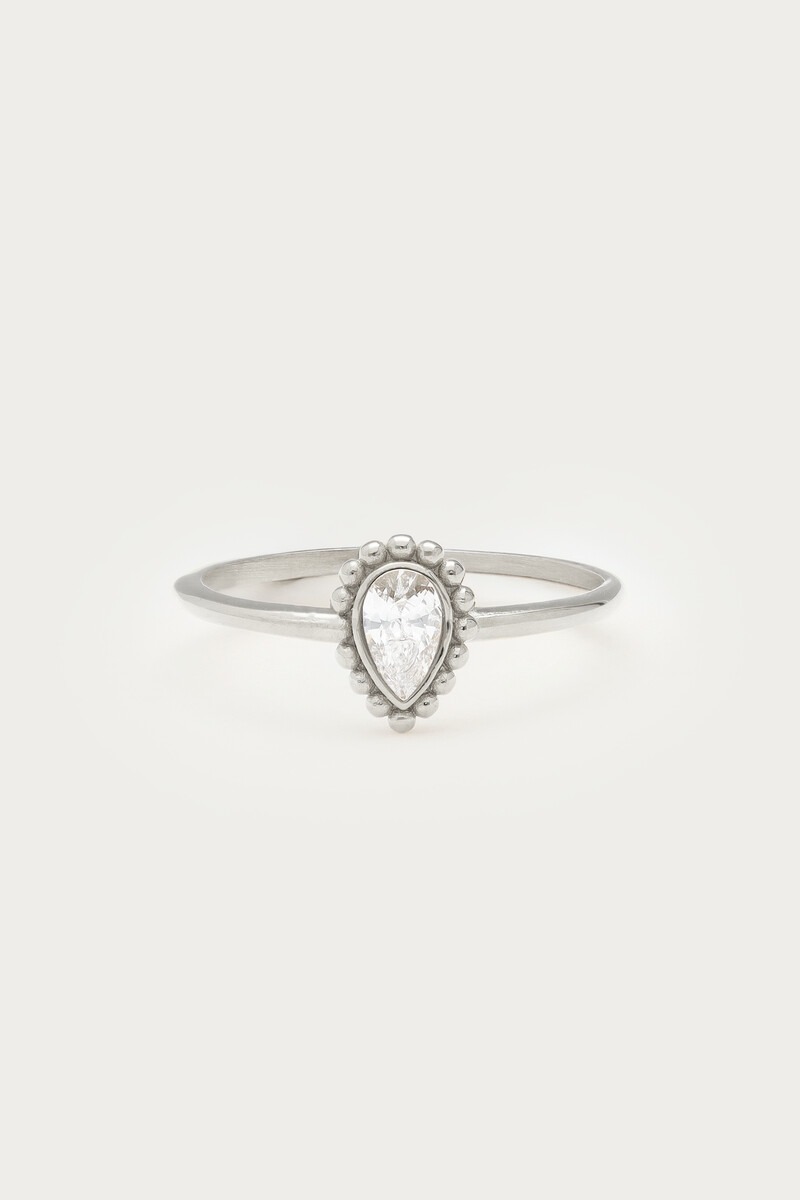 Magical vintage teardrop ring with strass stone | My Jewellery
