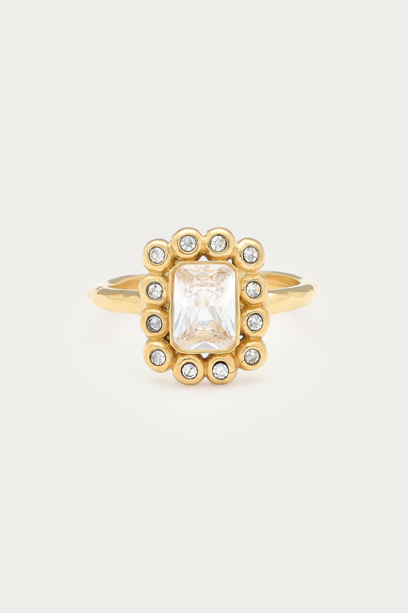 Magical vintage square ring with strass stone | My Jewellery