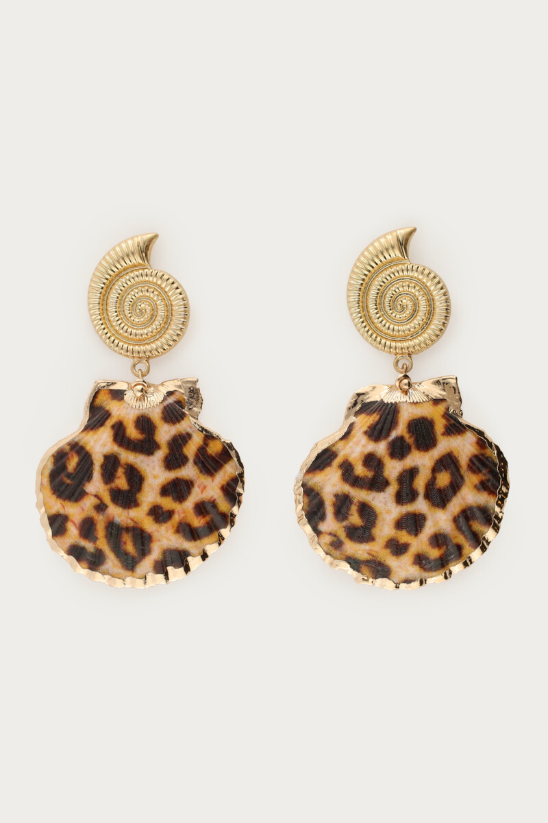 Mer earrings panther print shell | My Jewellery