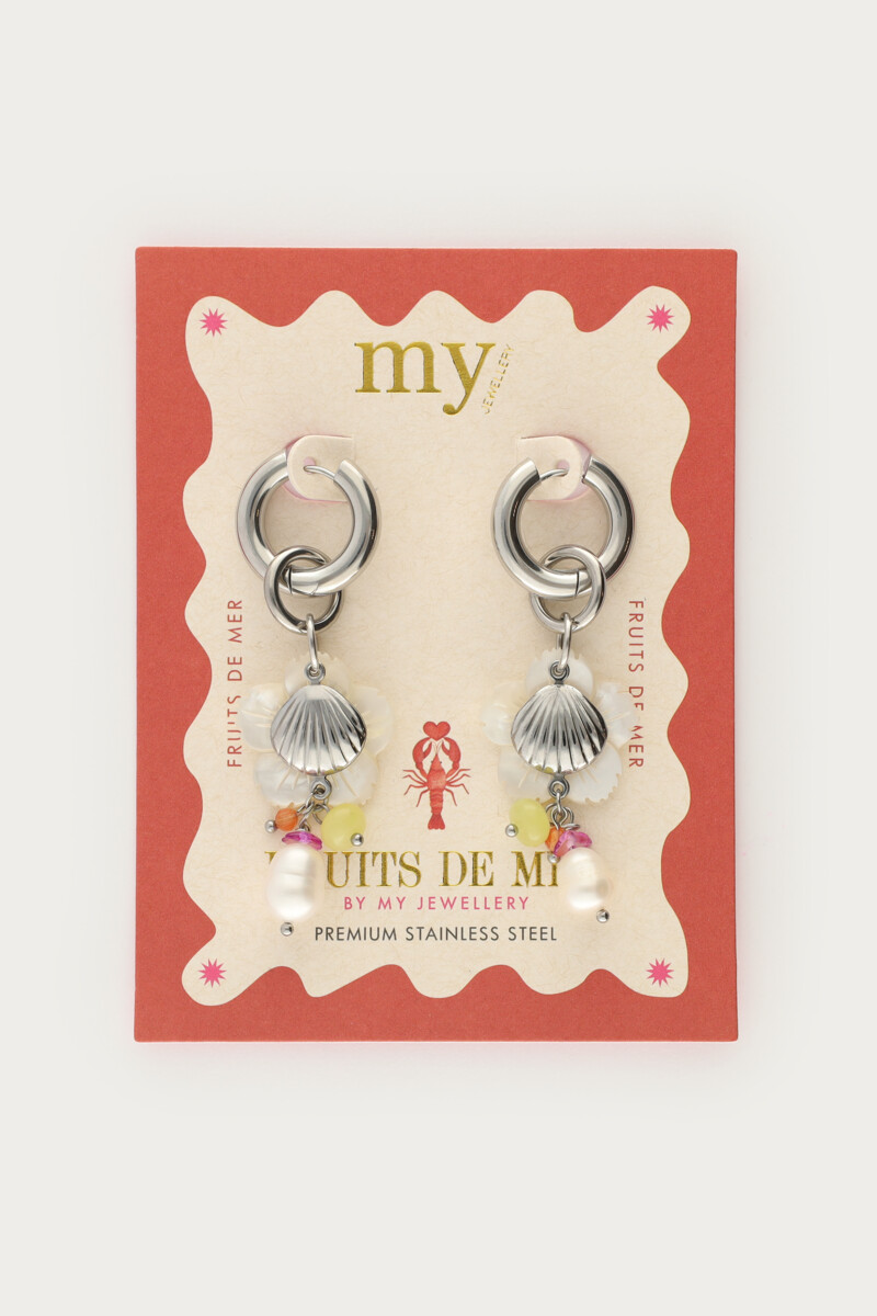 Mer hoop earrings with beads & shell | My Jewellery