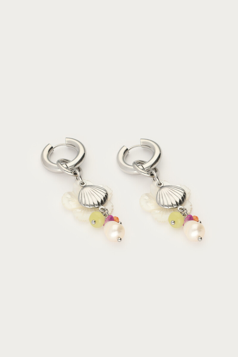Mer hoop earrings with beads & shell | My Jewellery
