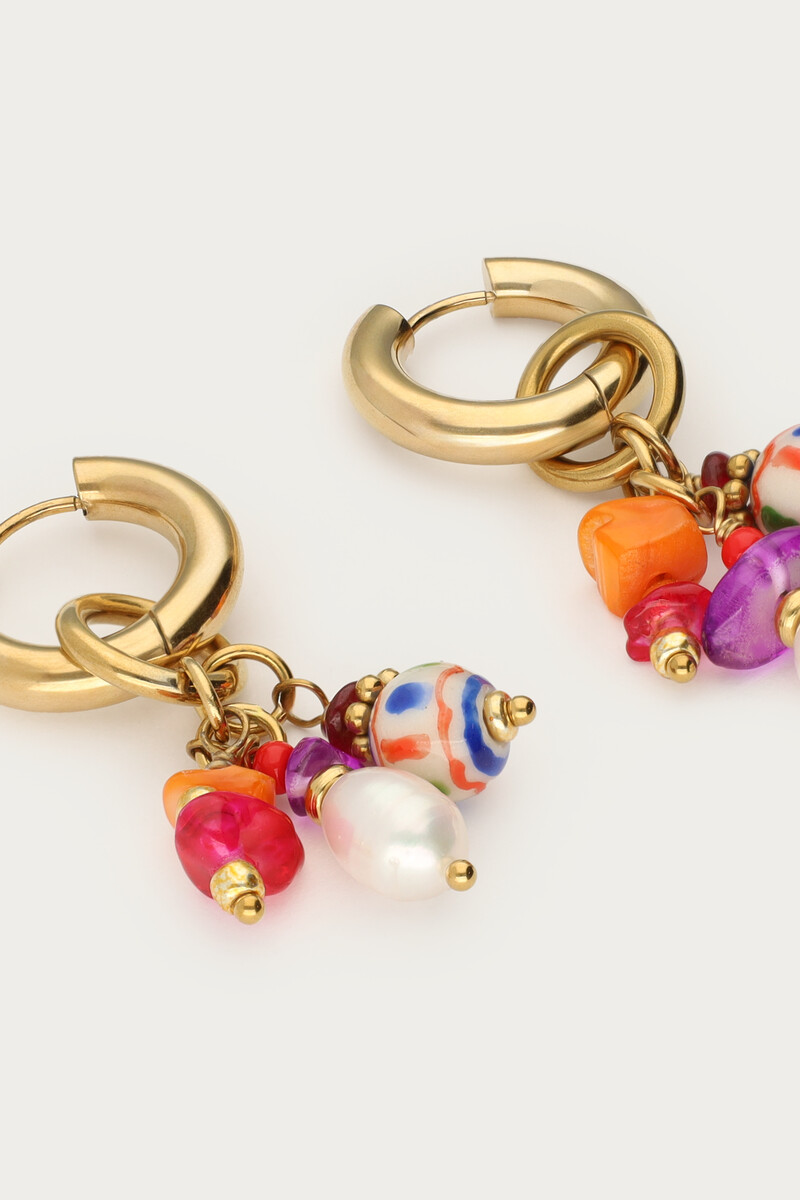 Mer hoop earring with multicoloured beads | My Jewellery