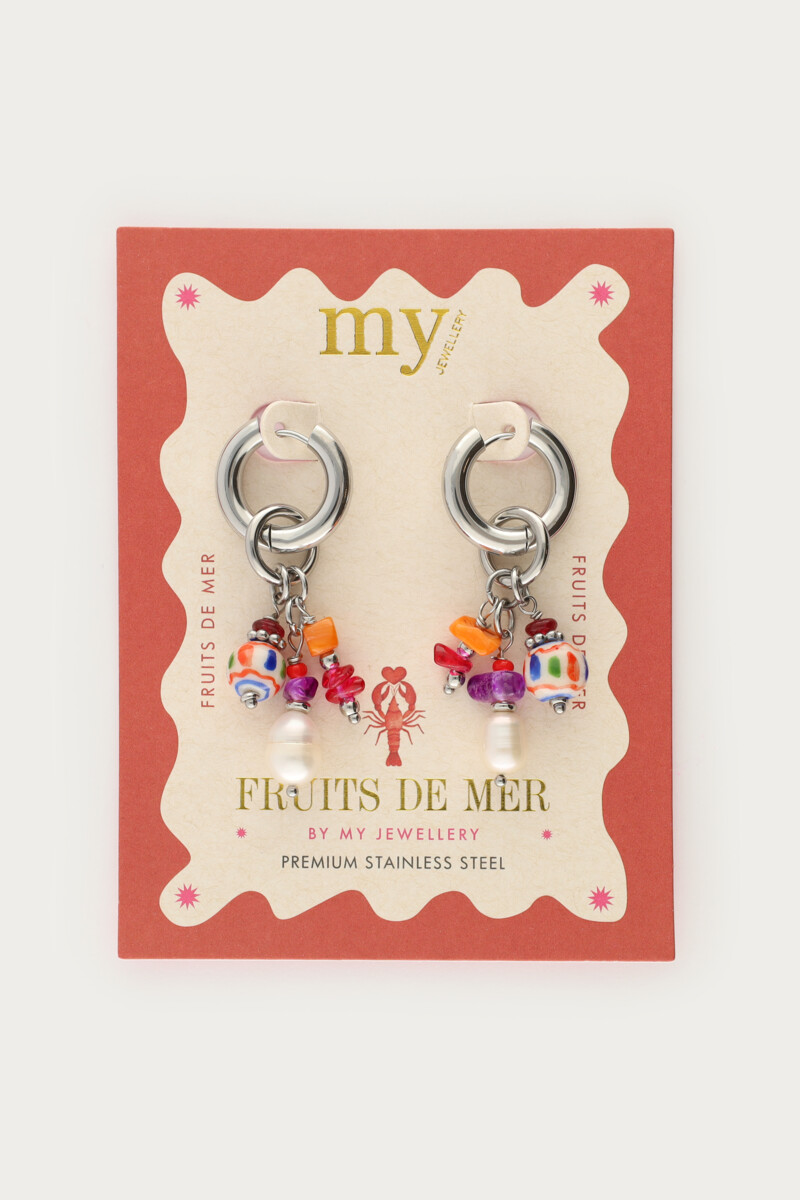 Mer hoop earring with multicoloured beads | My Jewellery