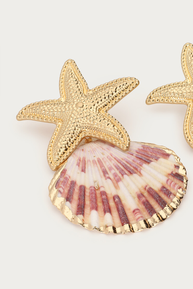 Mer earrings with shell and sea star | My Jewellery