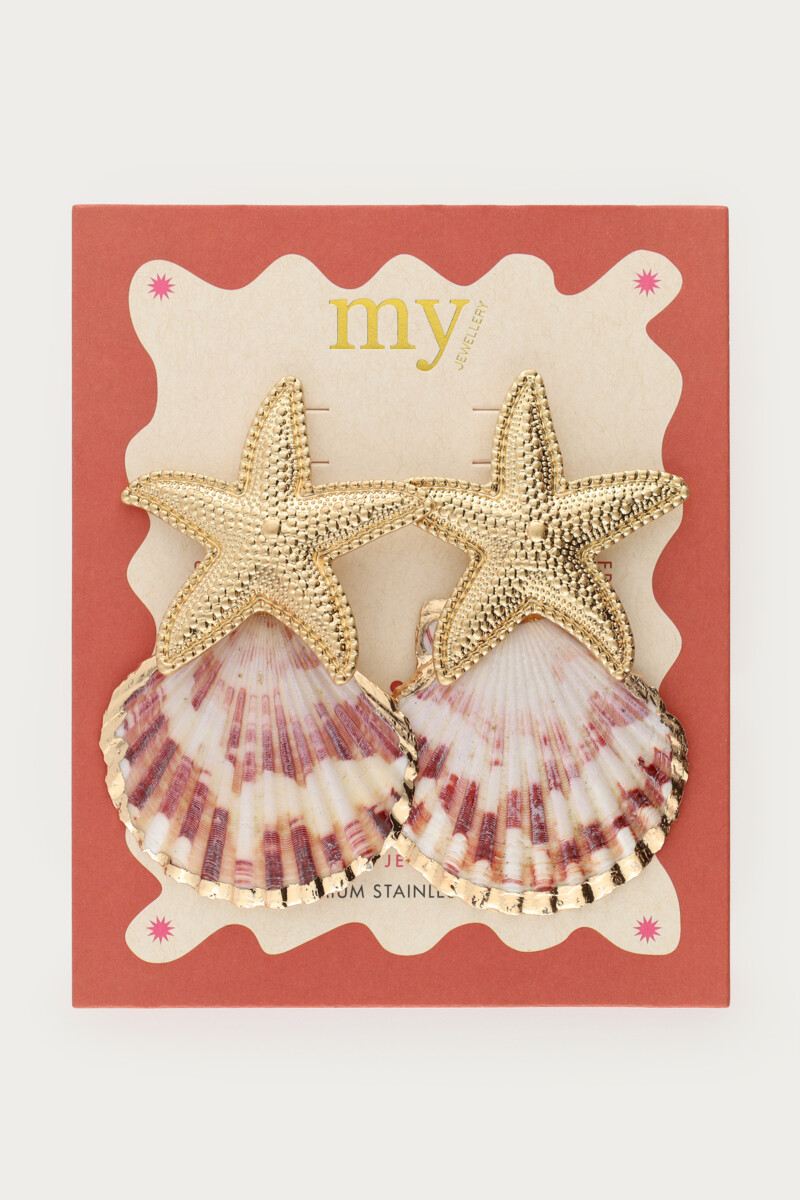Mer earrings with shell and sea star | My Jewellery