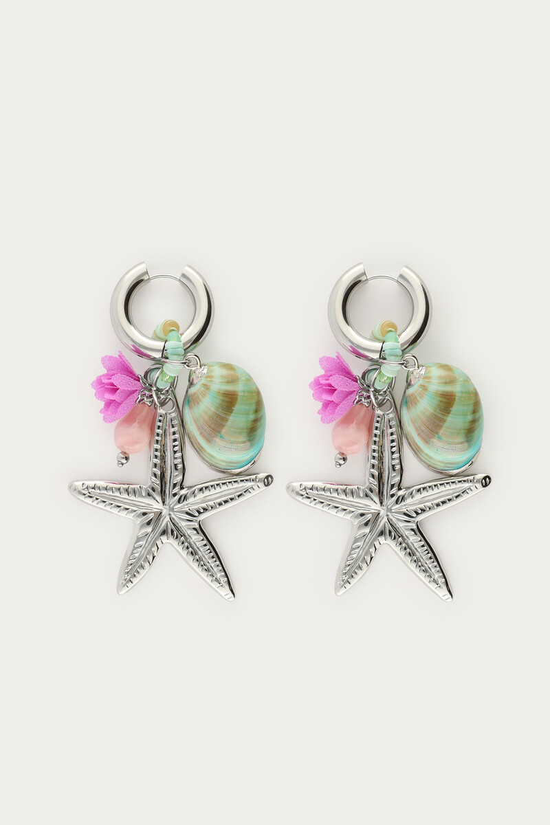 Mer earrings with shell and starfish | My Jewellery