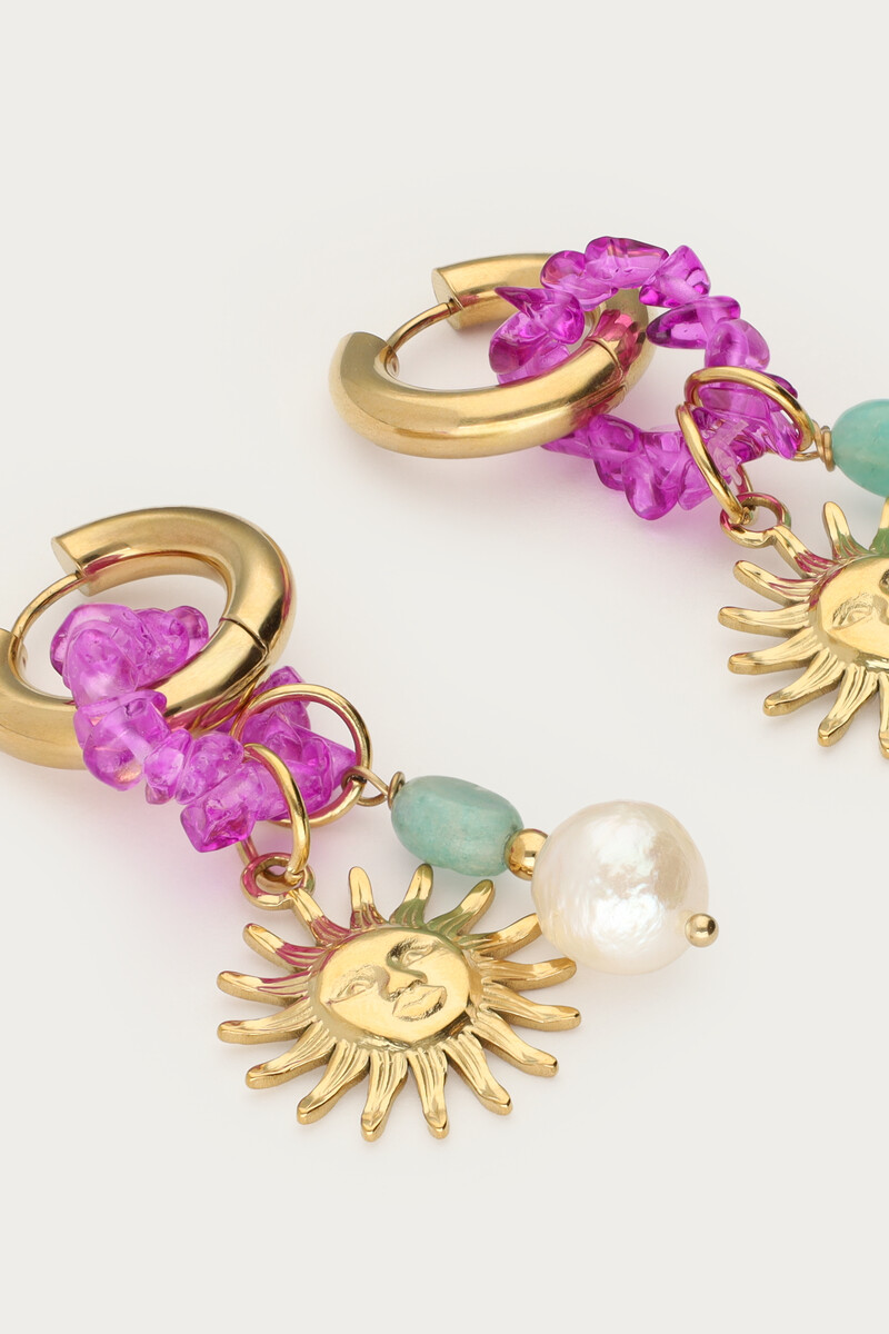 Mer hoop earrings with sun & beads | My Jewellery