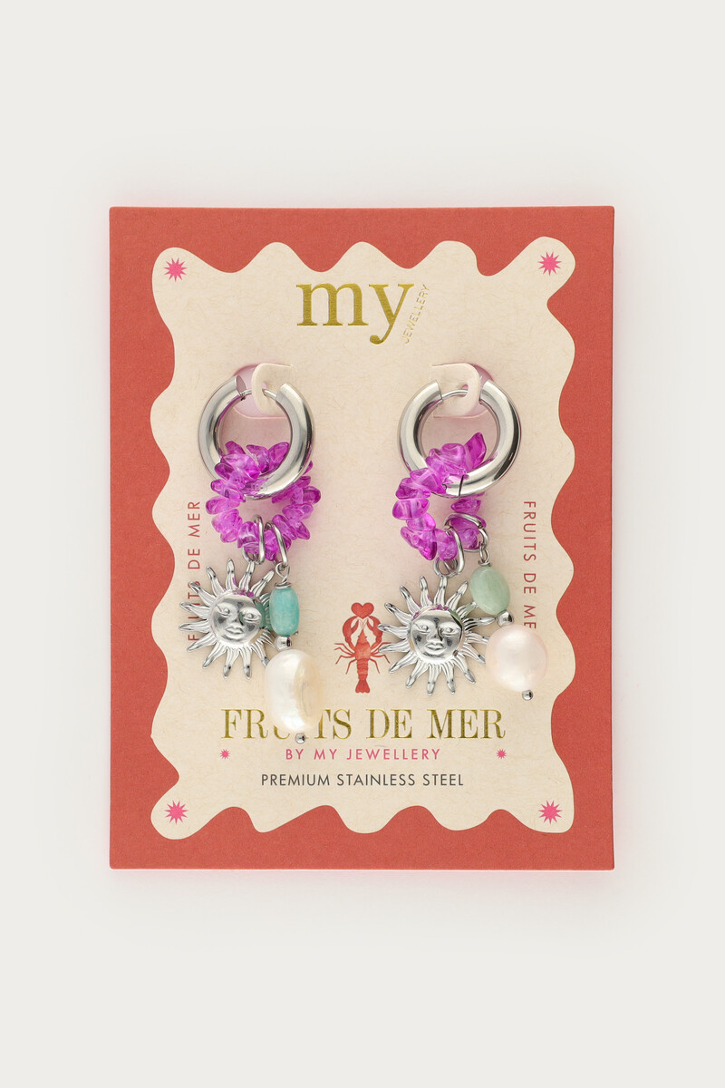Mer hoop earrings with sun & beads | My Jewellery