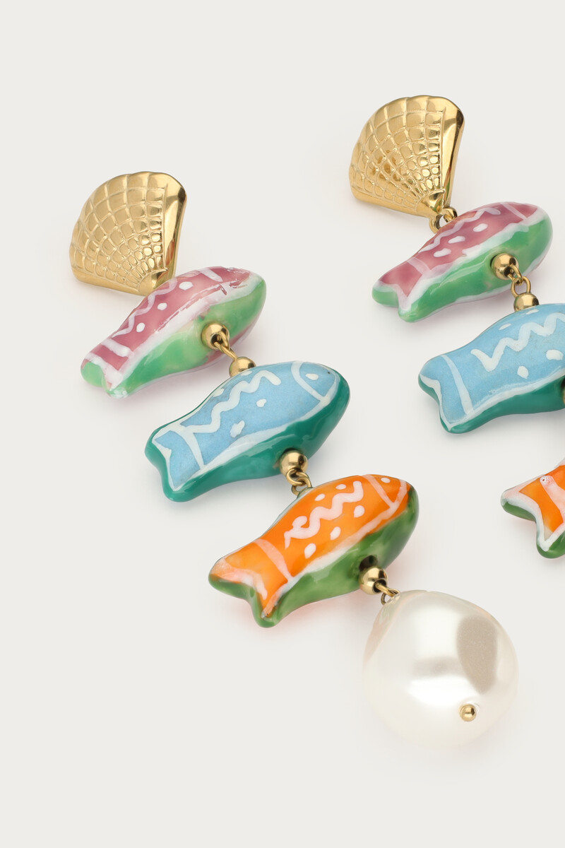 Mer drop earrings fish | My Jewellery