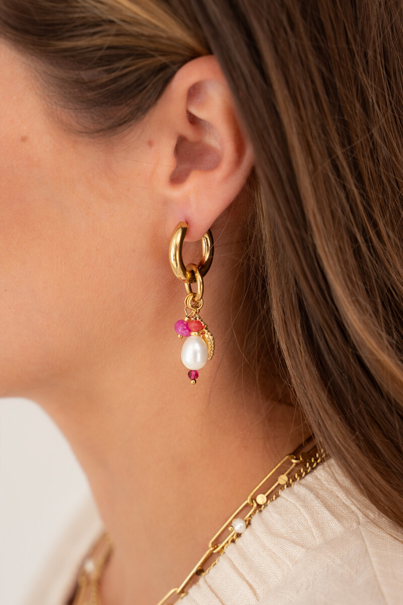 Mer hoop earrings with beads & freshwater pearl | My Jewellery
