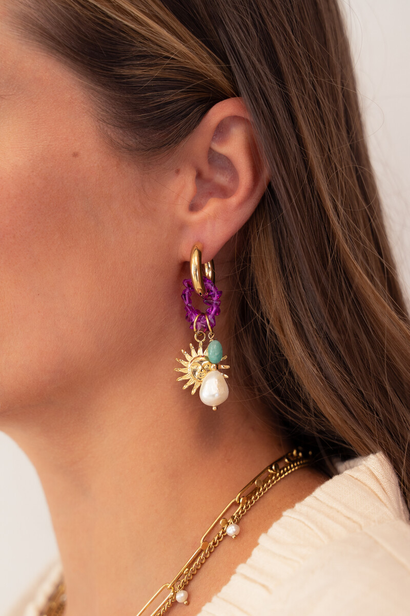 Mer hoop earrings with sun & beads | My Jewellery